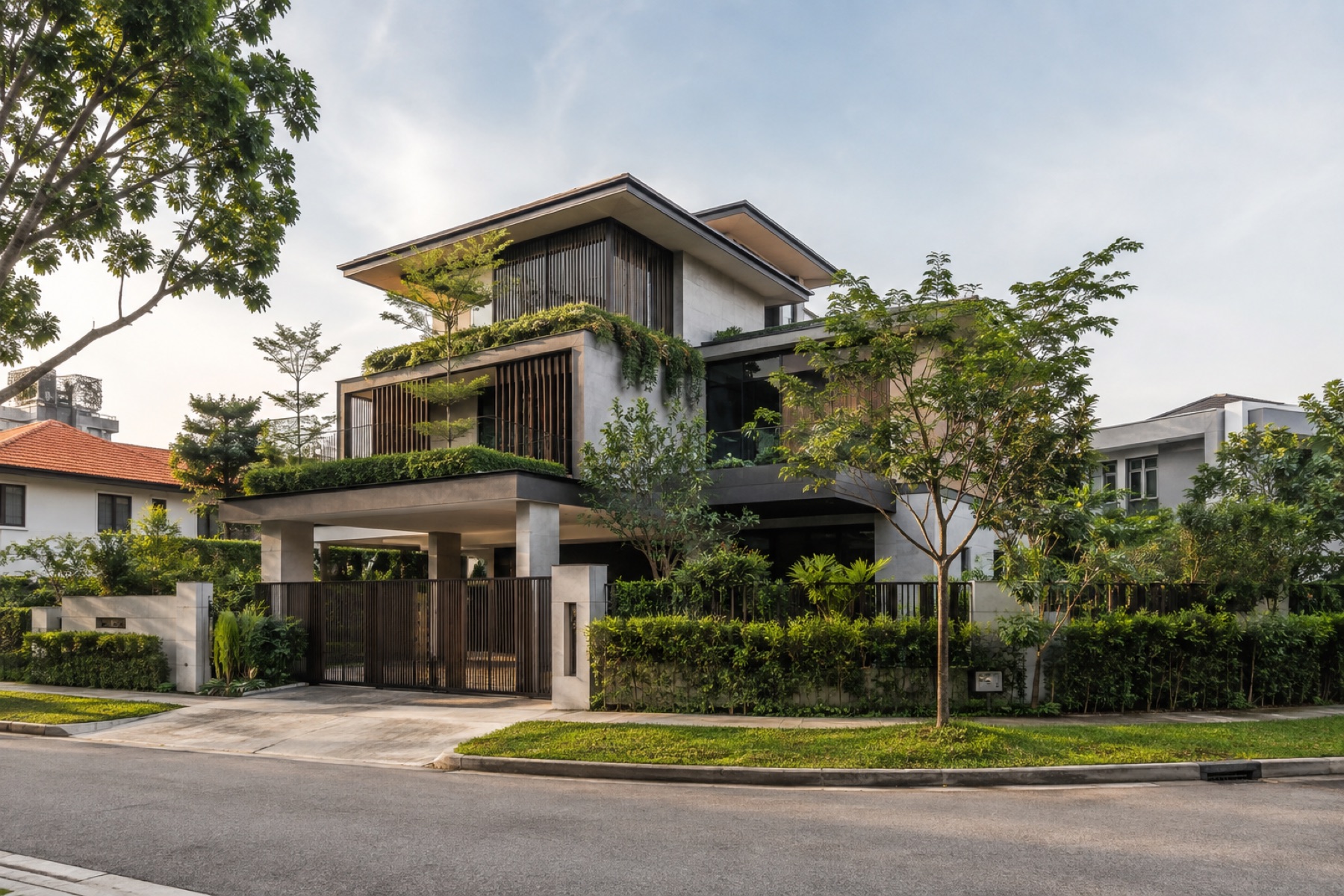 A contemporary Singapore landed home on a leafy residential street